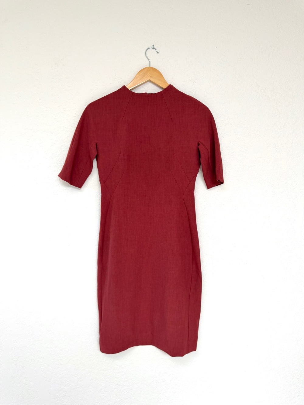 MM LAFLEUR rust red stretch farnoosh dress business casual classic / size 0